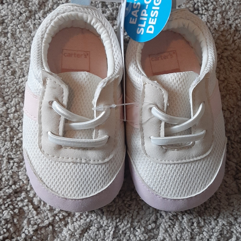 Carter's Cream and Pink Kids Sneakers